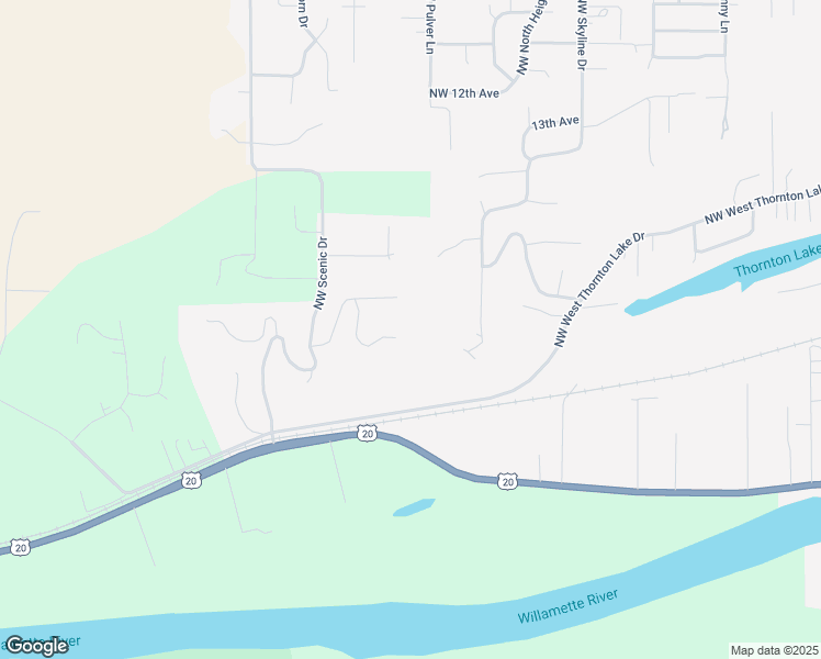 map of restaurants, bars, coffee shops, grocery stores, and more near 605 Northwest Erin Crest in Albany