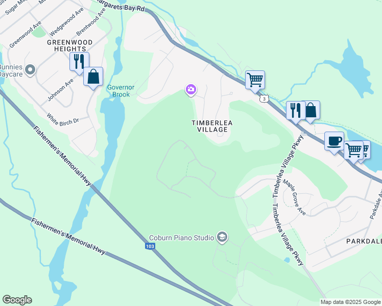 map of restaurants, bars, coffee shops, grocery stores, and more near 212 Provence Way in Timberlea