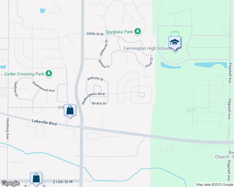 map of restaurants, bars, coffee shops, grocery stores, and more near 699 Romeo Drive in Lakeville