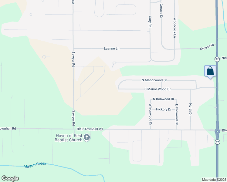 map of restaurants, bars, coffee shops, grocery stores, and more near 4400-4798 North Manorwood Drive in Traverse City