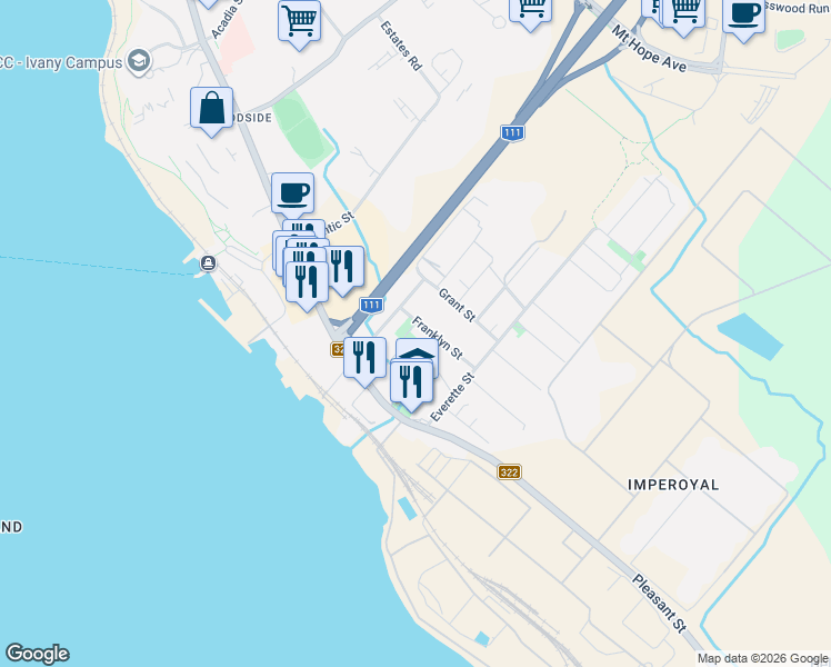 map of restaurants, bars, coffee shops, grocery stores, and more near 8 Franklyn Street in Dartmouth