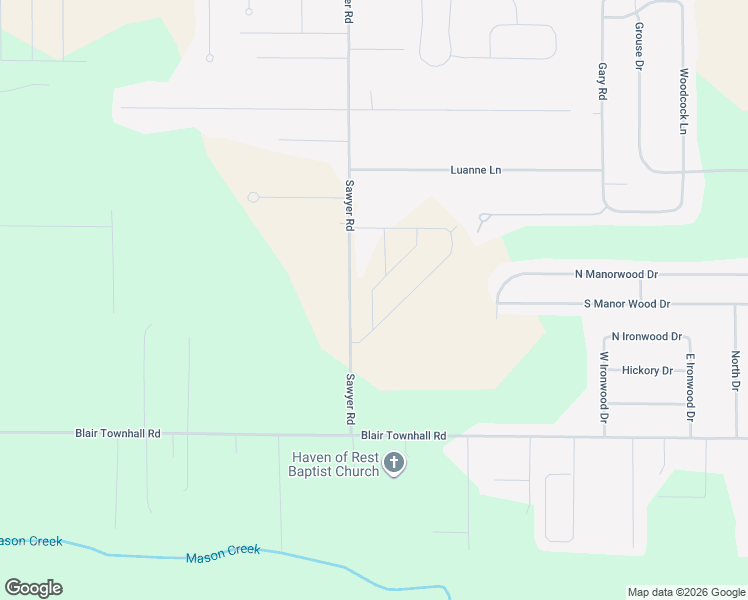 map of restaurants, bars, coffee shops, grocery stores, and more near 2489-2849 Sawyer Road in Traverse City