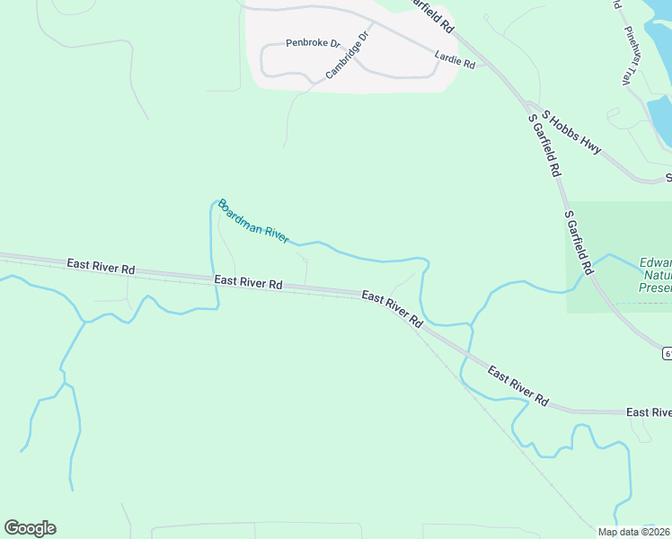 map of restaurants, bars, coffee shops, grocery stores, and more near 1701 East River Road in Traverse City