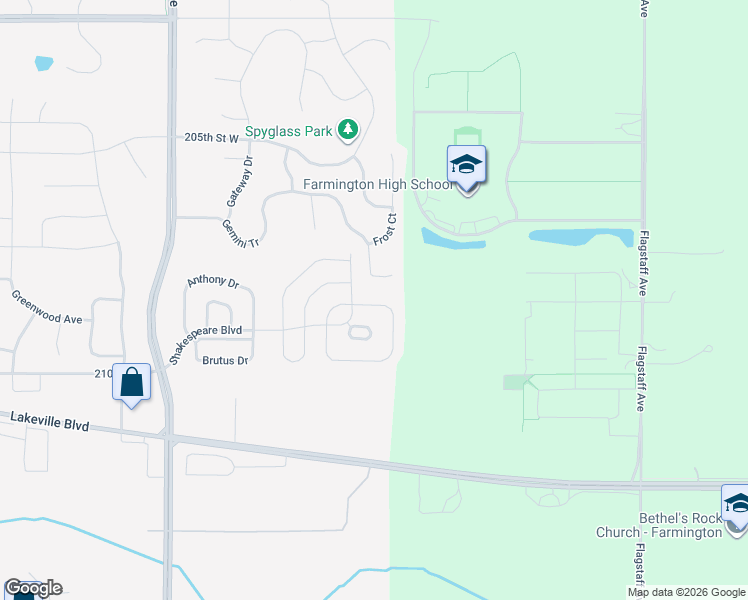 map of restaurants, bars, coffee shops, grocery stores, and more near 873 Macbeth Circle in Lakeville