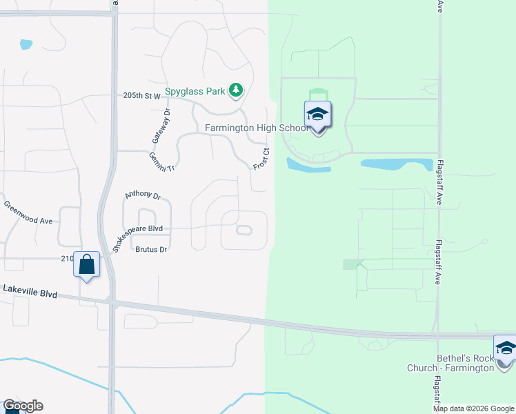 map of restaurants, bars, coffee shops, grocery stores, and more near 873 Macbeth Circle in Lakeville