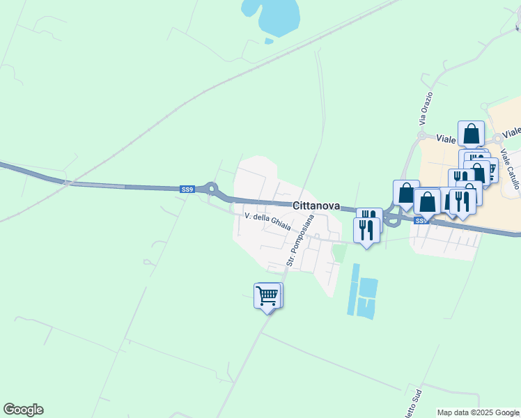 map of restaurants, bars, coffee shops, grocery stores, and more near 1583 Via Emilia Ovest in Cittanova