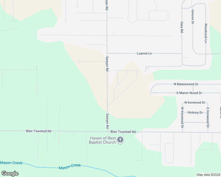 map of restaurants, bars, coffee shops, grocery stores, and more near 2489-2849 Sawyer Road in Traverse City