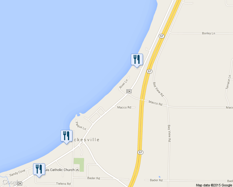 map of restaurants, bars, coffee shops, grocery stores, and more near N8921 County Road DK in Luxemburg