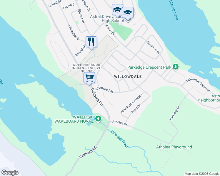 map of restaurants, bars, coffee shops, grocery stores, and more near 113 Sherwood Street in Dartmouth