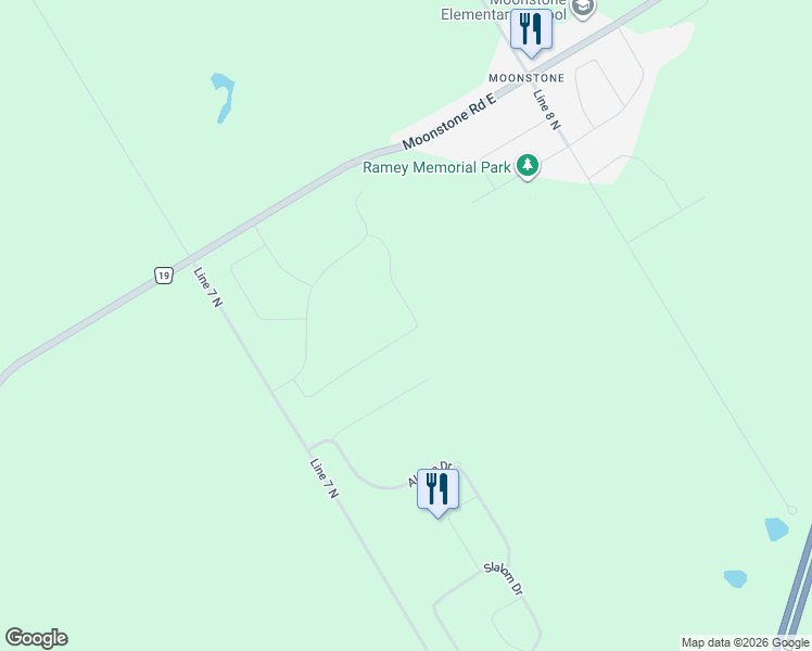 map of restaurants, bars, coffee shops, grocery stores, and more near 39 Boyd Crescent in Moonstone