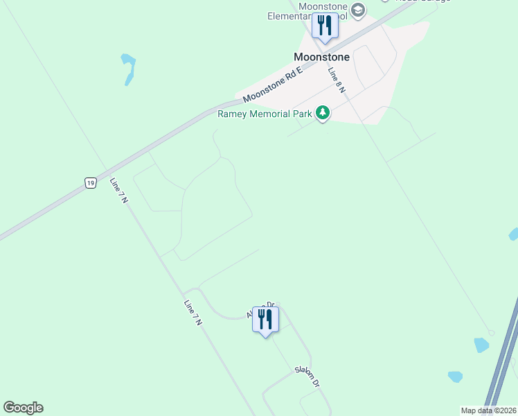 map of restaurants, bars, coffee shops, grocery stores, and more near 39 Boyd Crescent in Moonstone
