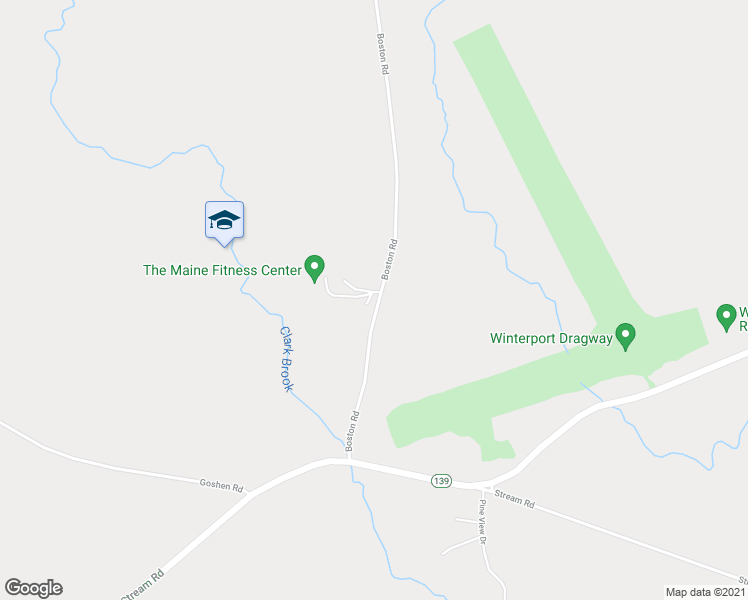 map of restaurants, bars, coffee shops, grocery stores, and more near 46 Boston Road in Winterport