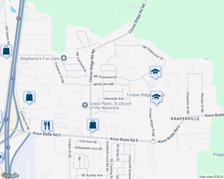 map of restaurants, bars, coffee shops, grocery stores, and more near 4075 Gusty Avenue Northeast in Albany
