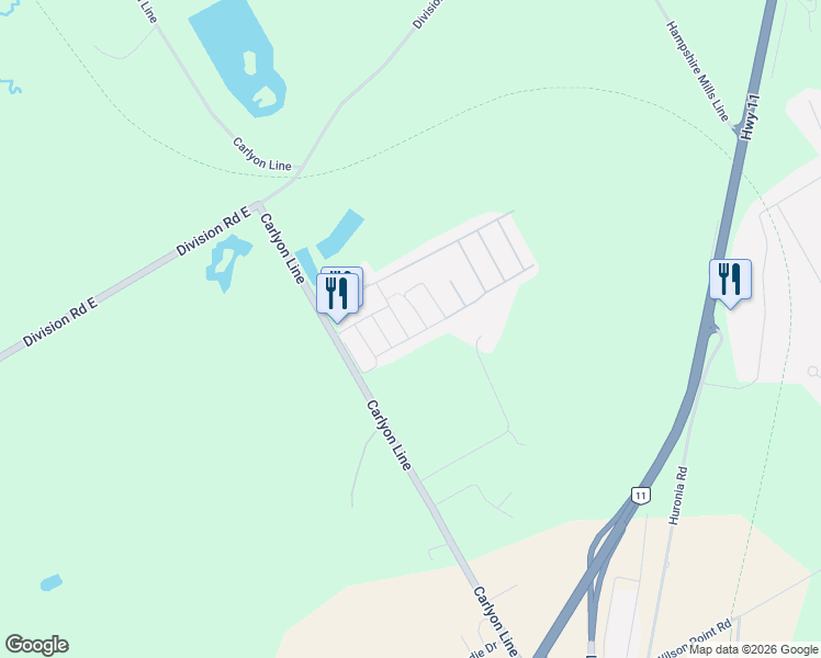 map of restaurants, bars, coffee shops, grocery stores, and more near 4125 Elaine Street in Orillia