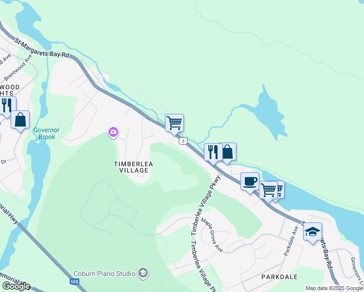 map of restaurants, bars, coffee shops, grocery stores, and more near 1988 Saint Margarets Bay Road in Timberlea
