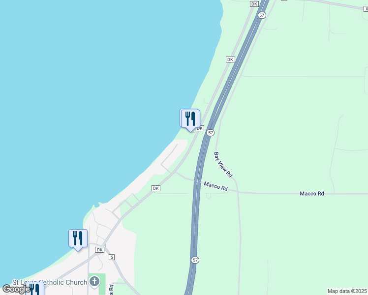 map of restaurants, bars, coffee shops, grocery stores, and more near N8977 County Road DK in Luxemburg