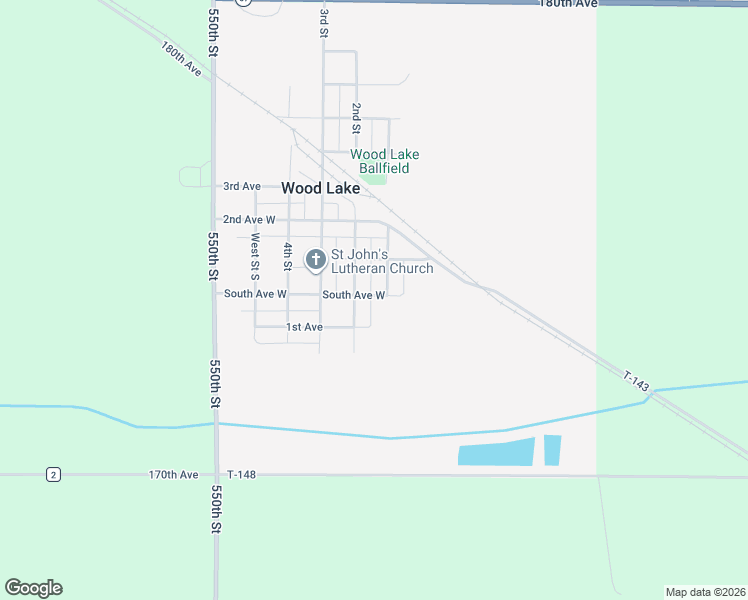 map of restaurants, bars, coffee shops, grocery stores, and more near 41 South Avenue West in Wood Lake