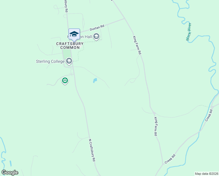 map of restaurants, bars, coffee shops, grocery stores, and more near 321 Auld Lang Syne Road in Craftsbury