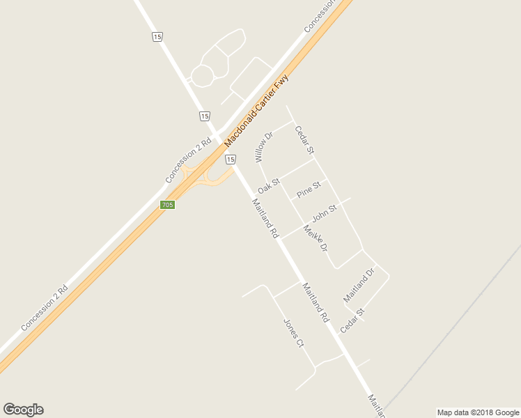 map of restaurants, bars, coffee shops, grocery stores, and more near 1372 Maitland Road in Brockville