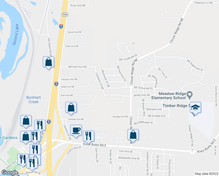 map of restaurants, bars, coffee shops, grocery stores, and more near 3790 Northeast Somerset Drive in Albany