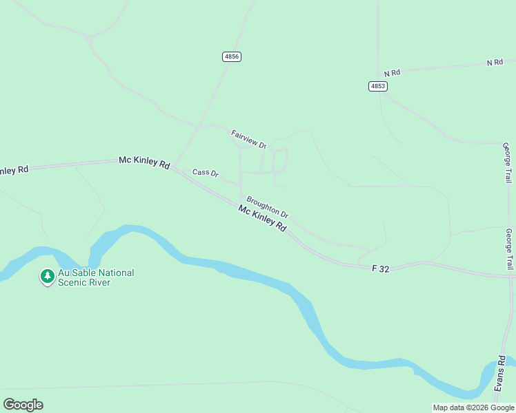 map of restaurants, bars, coffee shops, grocery stores, and more near 4321-4399 Broughton Drive in Mio