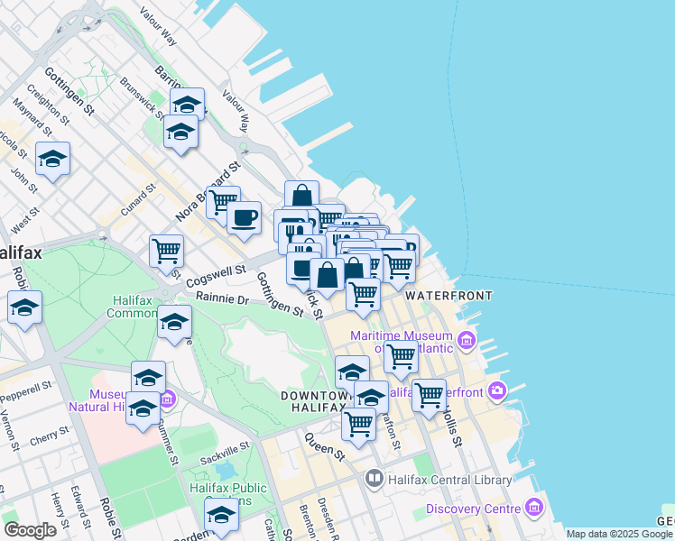 map of restaurants, bars, coffee shops, grocery stores, and more near 5201 Albemarle Street in Halifax