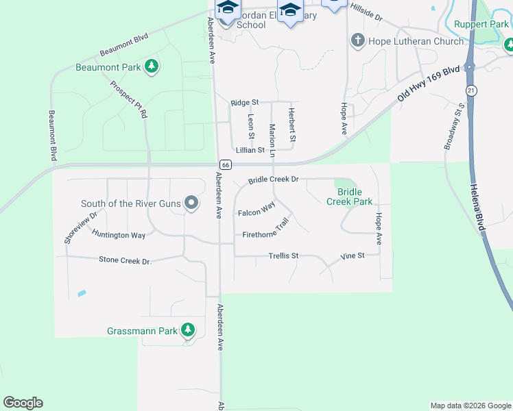 map of restaurants, bars, coffee shops, grocery stores, and more near 1013 Falcon Way in Jordan