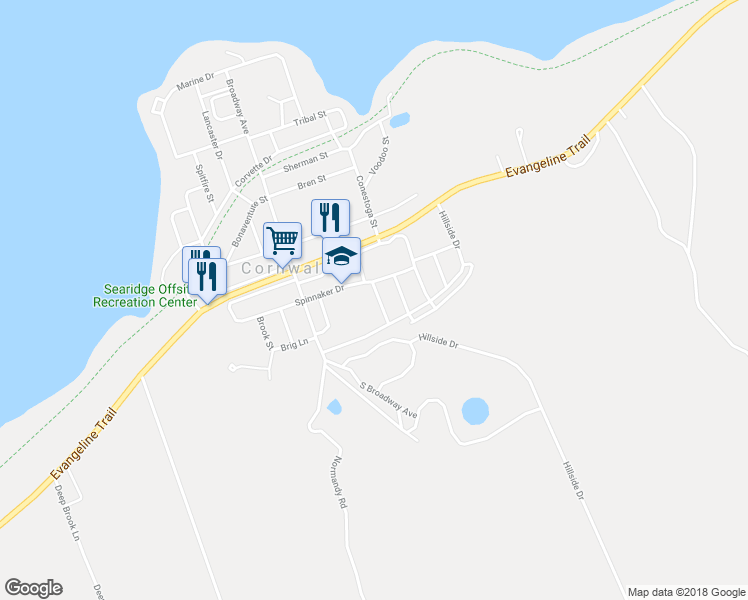 map of restaurants, bars, coffee shops, grocery stores, and more near 167 Spritsail Road in Clementsport