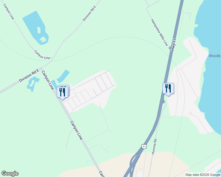 map of restaurants, bars, coffee shops, grocery stores, and more near Fox Road in Simcoe County