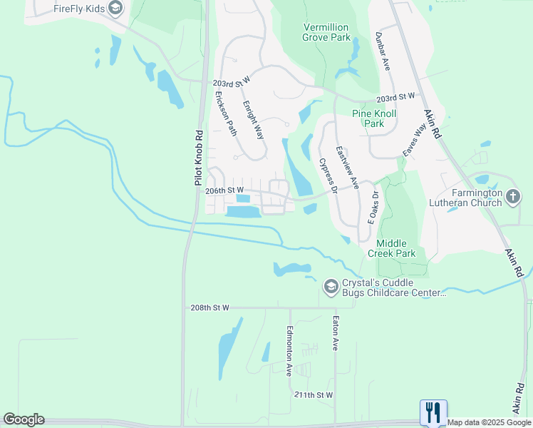 map of restaurants, bars, coffee shops, grocery stores, and more near 20650 Brennan Path in Farmington