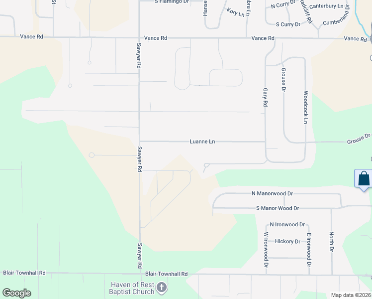 map of restaurants, bars, coffee shops, grocery stores, and more near 4500-4998 Luanne Ln in Traverse City