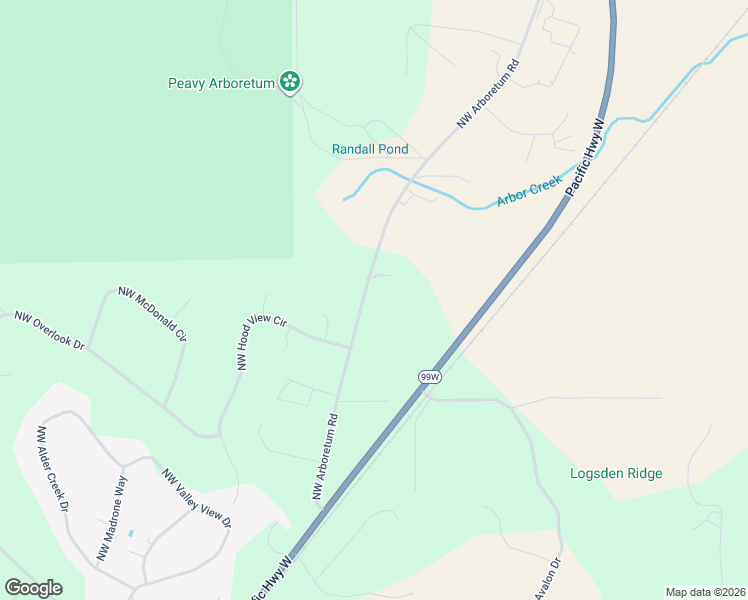 map of restaurants, bars, coffee shops, grocery stores, and more near 7945 Northwest Arboretum Road in Corvallis