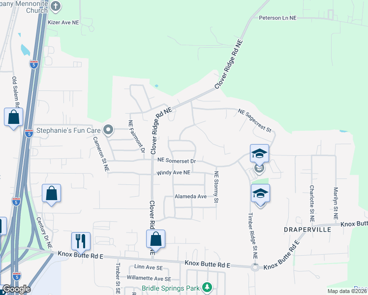 map of restaurants, bars, coffee shops, grocery stores, and more near 4053 Spring Avenue Northeast in Albany