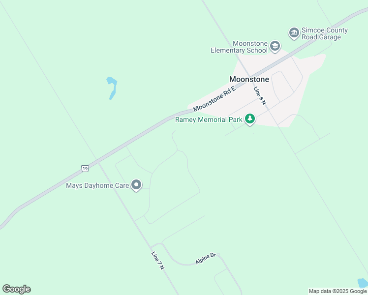 map of restaurants, bars, coffee shops, grocery stores, and more near 53 Boyd Crescent in Moonstone