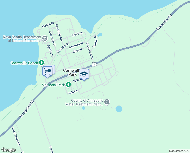 map of restaurants, bars, coffee shops, grocery stores, and more near 151 Topsail Avenue in Clementsport