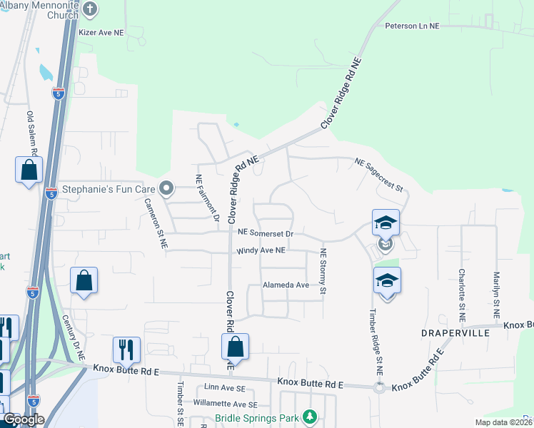 map of restaurants, bars, coffee shops, grocery stores, and more near 4029 Northeast Somerset Drive in Albany