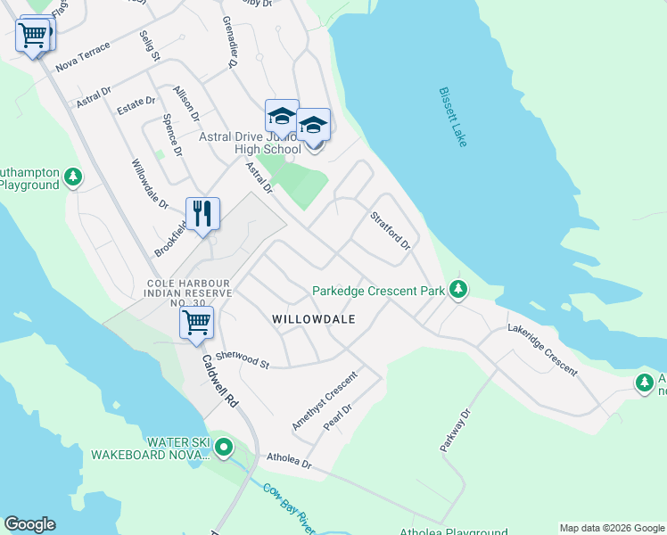 map of restaurants, bars, coffee shops, grocery stores, and more near 10 Shrewsbury Road in Dartmouth