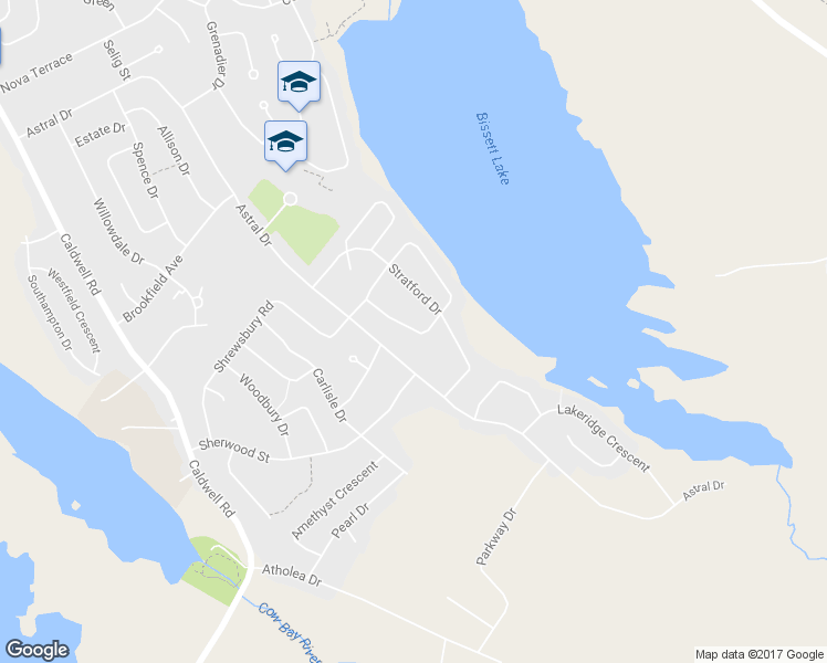 map of restaurants, bars, coffee shops, grocery stores, and more near 158 Pinewood Crescent in Dartmouth