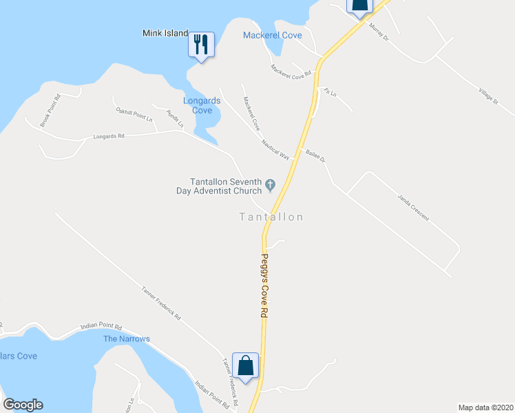 map of restaurants, bars, coffee shops, grocery stores, and more near 2 Longards Road in Tantallon