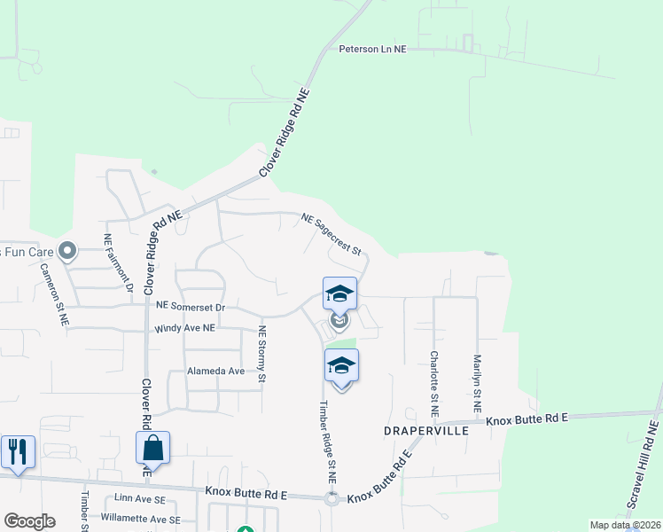 map of restaurants, bars, coffee shops, grocery stores, and more near 4462 Bounty Place Northeast in Albany