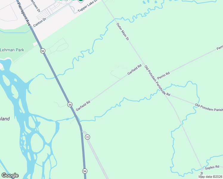 map of restaurants, bars, coffee shops, grocery stores, and more near 70 Garfield Road in Potsdam