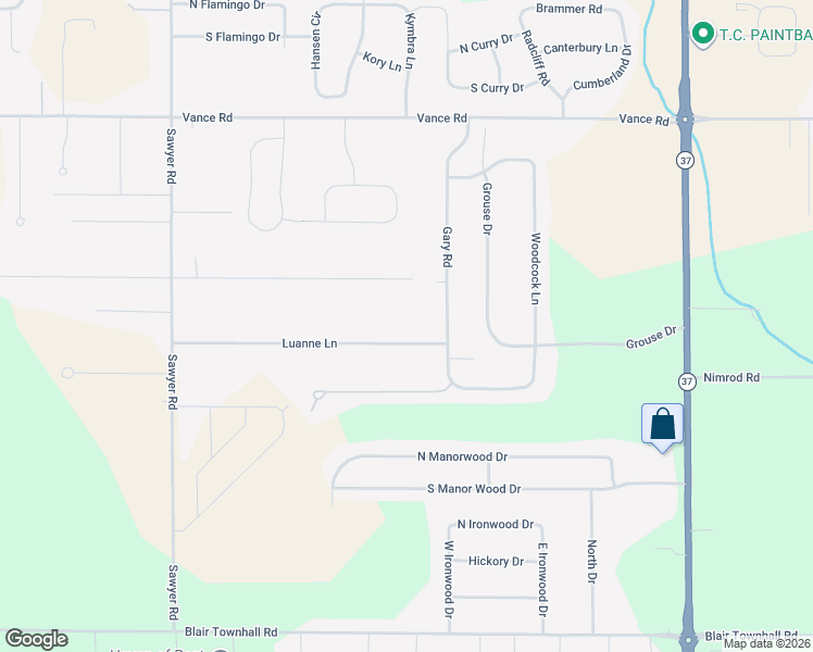 map of restaurants, bars, coffee shops, grocery stores, and more near Gary Road in Traverse City