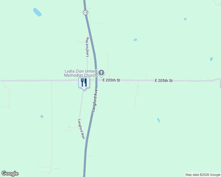 map of restaurants, bars, coffee shops, grocery stores, and more near 1026 East 205th Street in Jordan