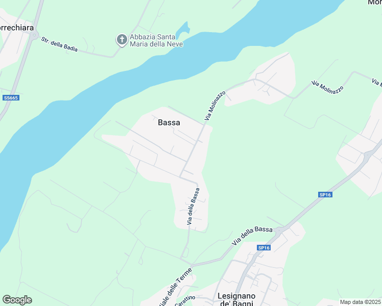 map of restaurants, bars, coffee shops, grocery stores, and more near 60 Via della Bassa in Bassa
