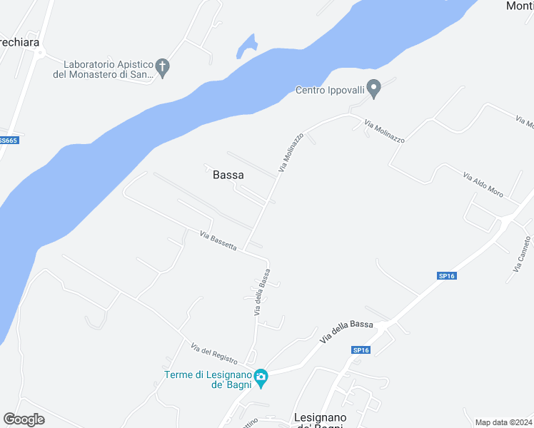 map of restaurants, bars, coffee shops, grocery stores, and more near 60 Via della Bassa in Bassa