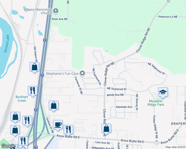 map of restaurants, bars, coffee shops, grocery stores, and more near 3840 Northeast Altamont Avenue in Albany