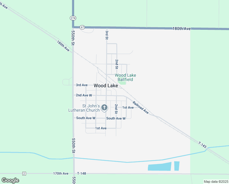 map of restaurants, bars, coffee shops, grocery stores, and more near 230 2nd Avenue West in Wood Lake