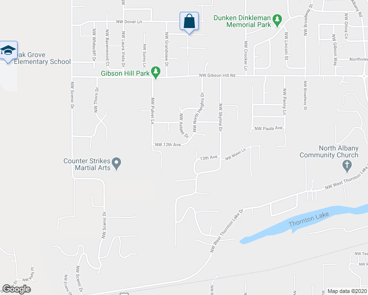 map of restaurants, bars, coffee shops, grocery stores, and more near 2710 Northwest 12th Avenue in Albany