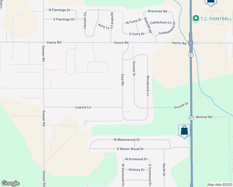 map of restaurants, bars, coffee shops, grocery stores, and more near Gary Road in Traverse City