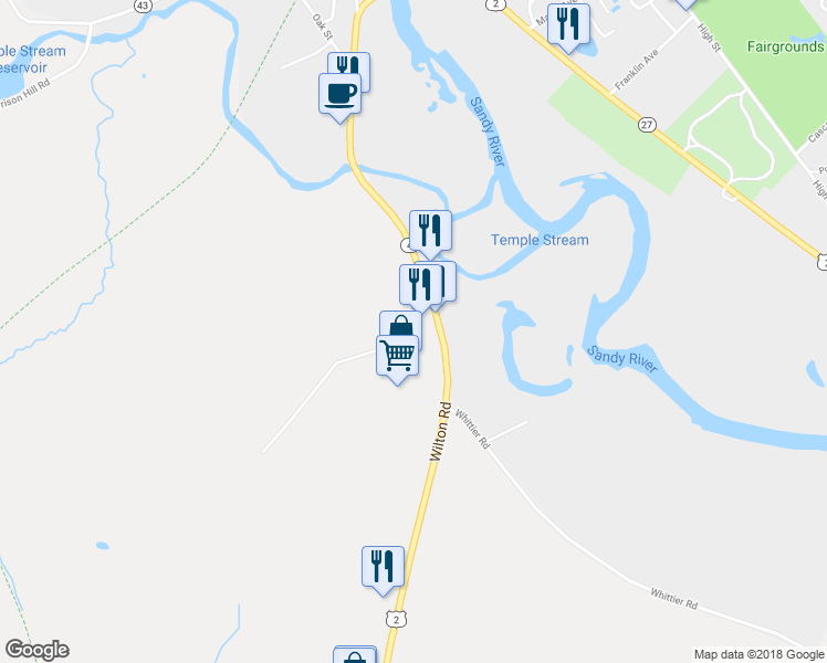 map of restaurants, bars, coffee shops, grocery stores, and more near 103 Fyfe Road in Farmington